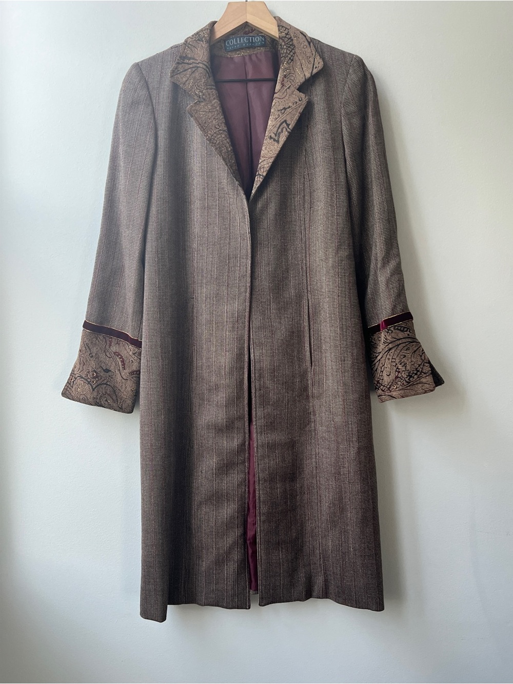 Harve' Benard Vintage Women Long open duster coat. Size small